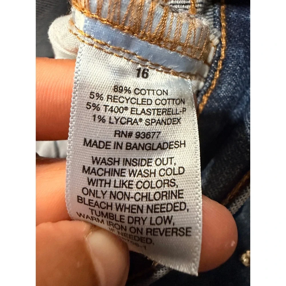 #60 A.N.A JEANS Sz. 16 High-Rise Straight Rhinestone Embellished